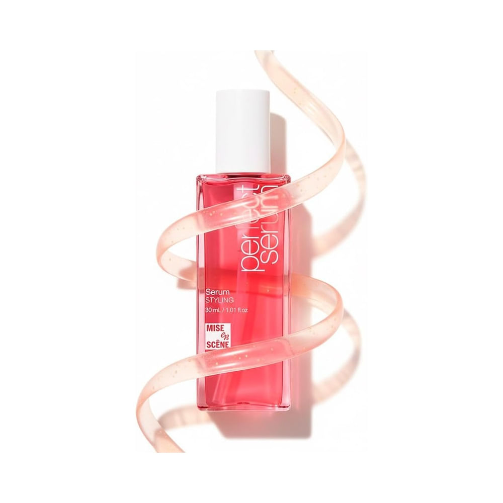 Frasco do Sérum Capilar Mise en Scène Perfect Serum Styling 30ml em destaque sobre fundo branco.